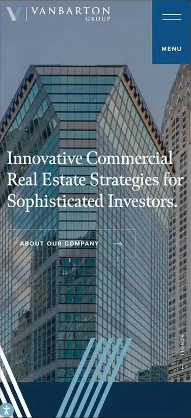 Vanbarton Group website on mobile