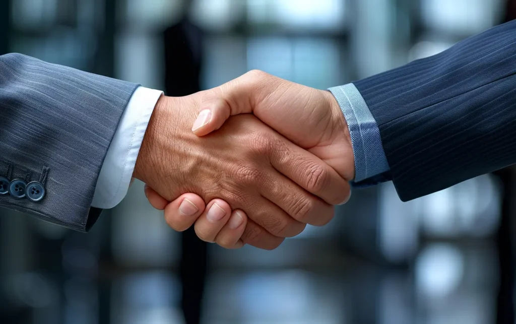 a friendly business handshake - Digitech Austin